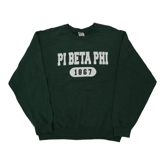 Vintage green Pi Beta Phi Jerzees Sweatshirt - mens large