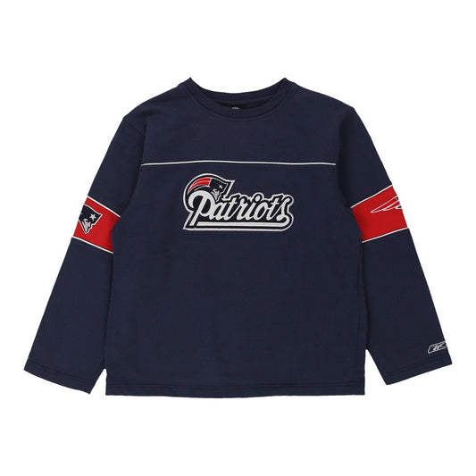 Vintage navy Age 12-14New England Patriots Reebok Long Sleeve T-Shirt - boys medium