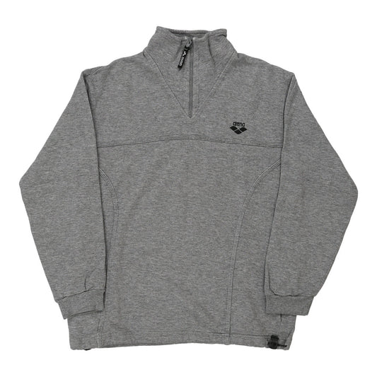 Vintage Arena 1/4 Zip - Medium Grey Cotton