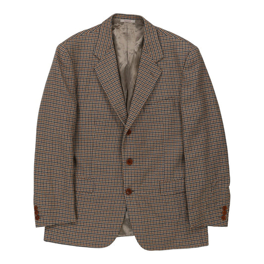 Vintage Seventy Checked Blazer - Large Beige Cotton