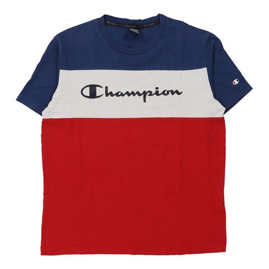 Vintage Champion Spellout T-Shirt - Medium Block Colour Cotton