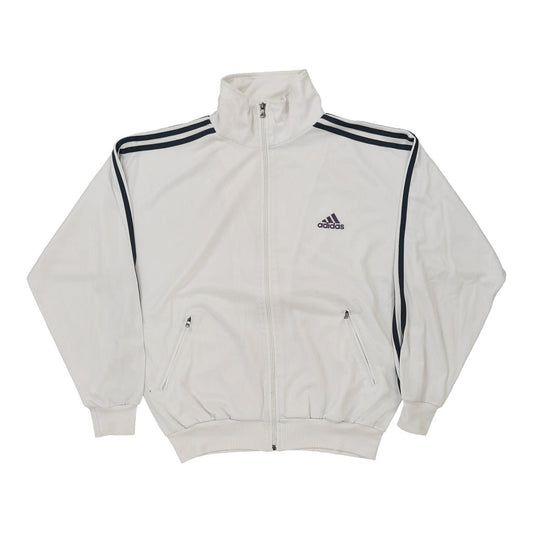 Vintage Adidas Track Jacket - Small White Polyester