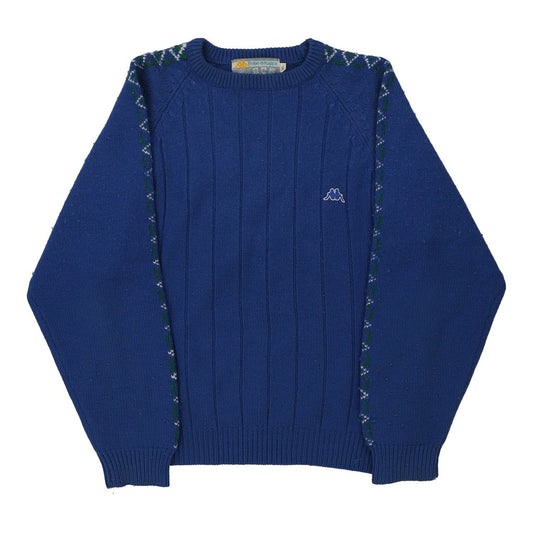 Vintage Kappa Jumper - Medium Blue Wool Blend