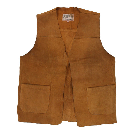 Vintage Rifle Waistcoat - 2XL Brown Suede