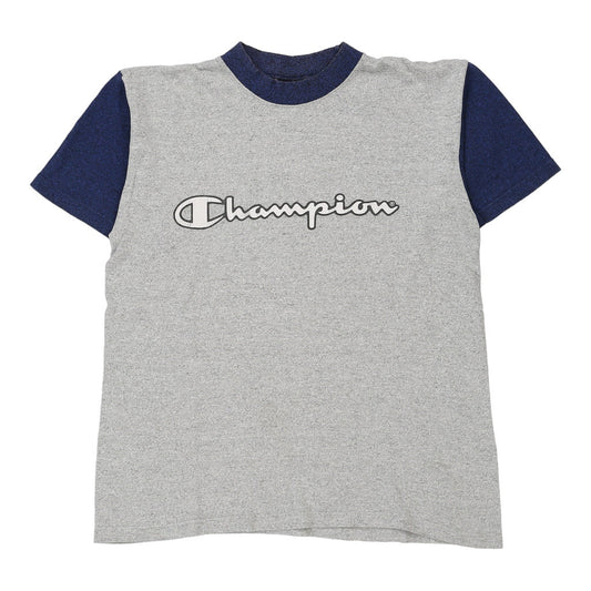 Vintage Champion Spellout T-Shirt - Medium Grey Cotton