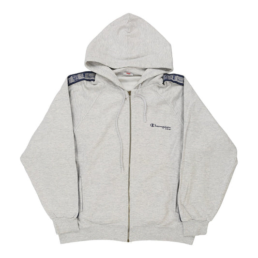 Vintage USA Champion Hoodie - Large Grey Cotton