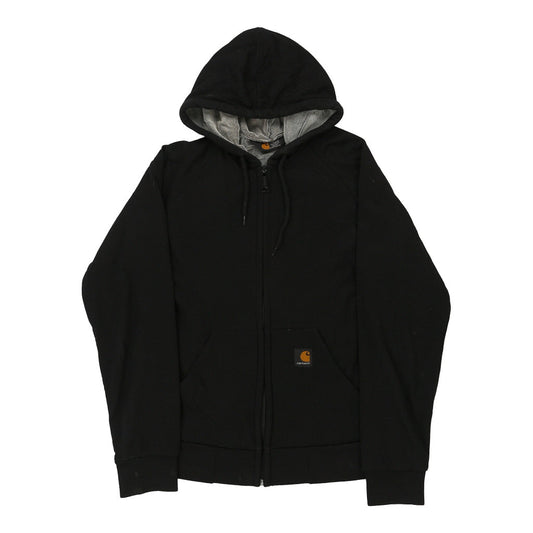Vintage Fleece Lined Carhartt Hoodie - Medium Black Cotton