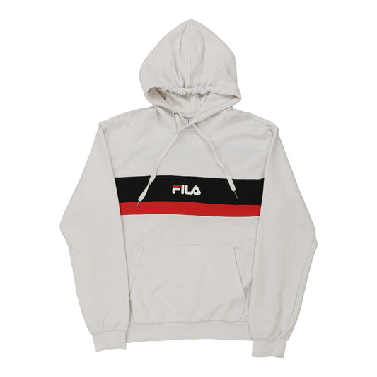 Vintage Fila Hoodie - Small White Cotton