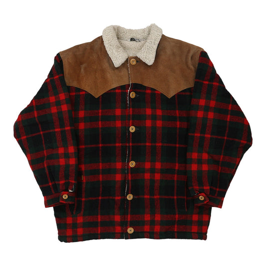 Vintage 1970s Levis Checked Jacket - Medium Red Wool Blend