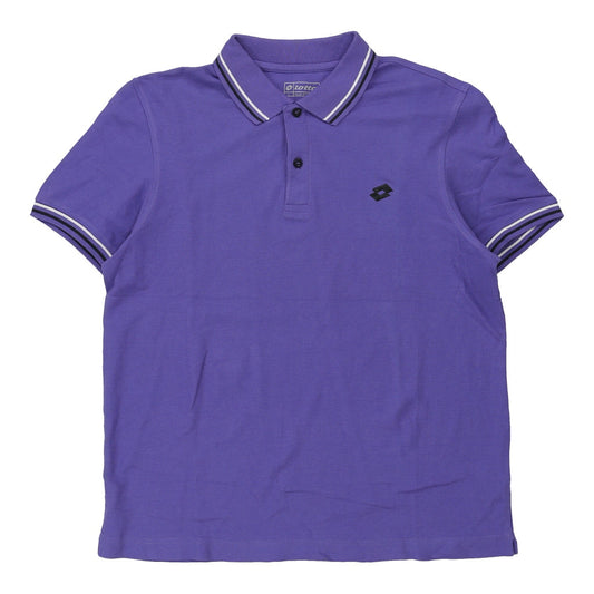 Vintage Lotto Polo Shirt - Large Purple Cotton