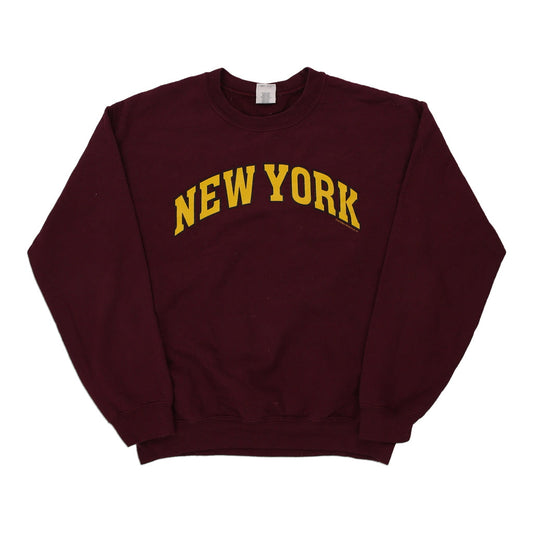 Vintage burgundy New York Gildan Sweatshirt - mens medium