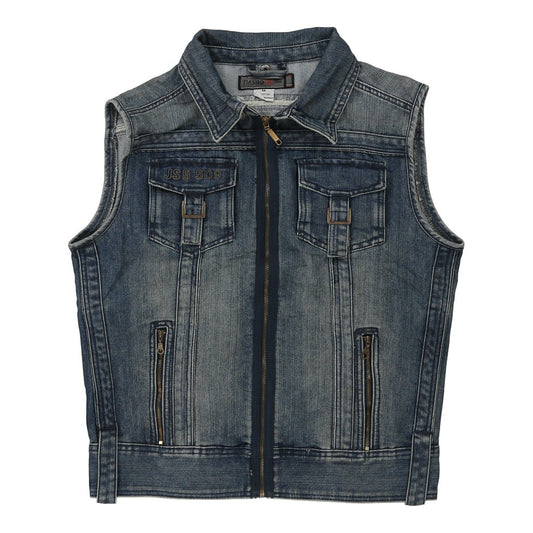 Vintage Jiasibo Denim Gilet - Medium Blue Cotton