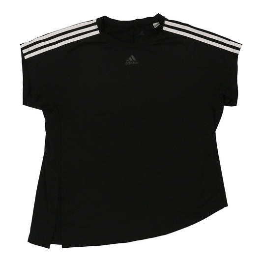 Vintage Adidas Sports Top - Large Black Polyester Blend