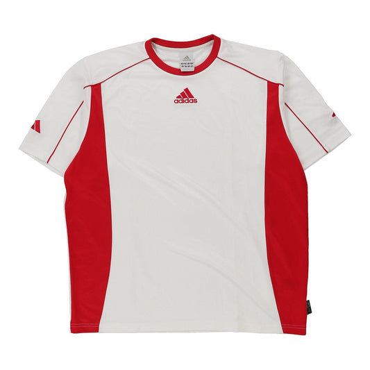 Vintage Adidas T-Shirt - Medium White Polyester