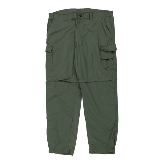 Vintage Aesse Cargo Trousers - Large Green Nylon
