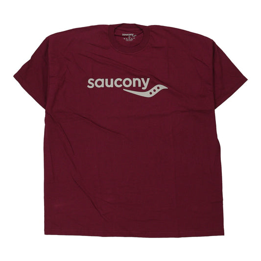 Vintage burgundy Saucony T-Shirt - mens x-large