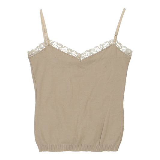 Vintage Kaos Cami Top - Medium Beige Polyester Blend