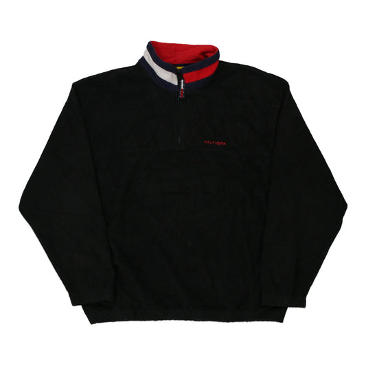 Vintage black Tommy Hilfiger Fleece - mens xx-large