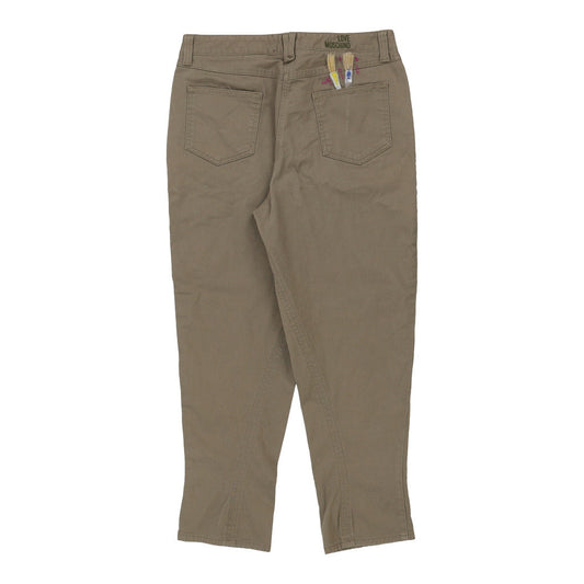 Vintage Love Moschino Trousers - 34W UK 16 Khaki Cotton