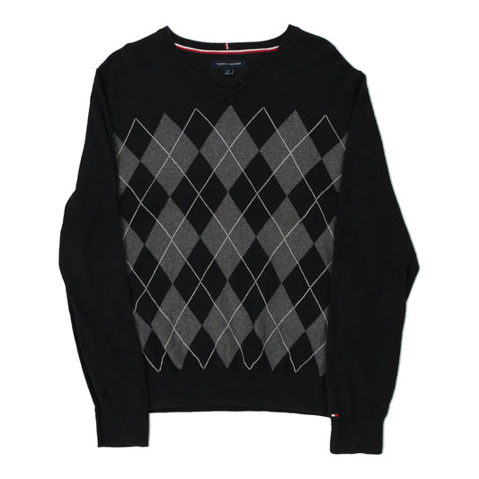 Vintage black Tommy Hilfiger Jumper - mens medium