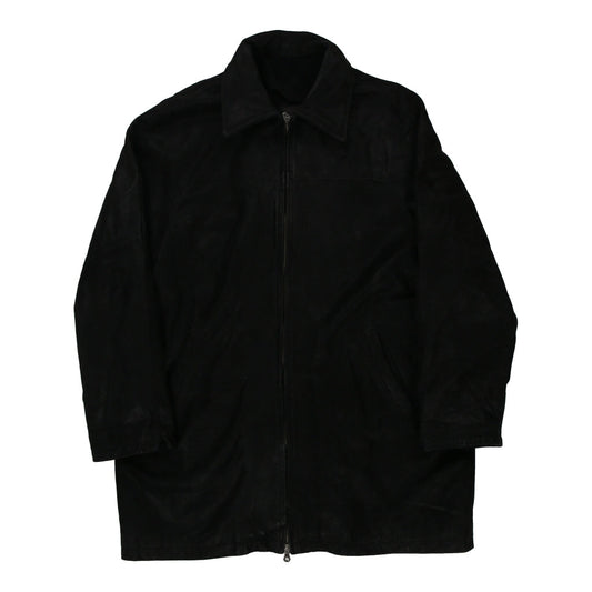 Vintage black Rap Leather Jacket - mens x-large