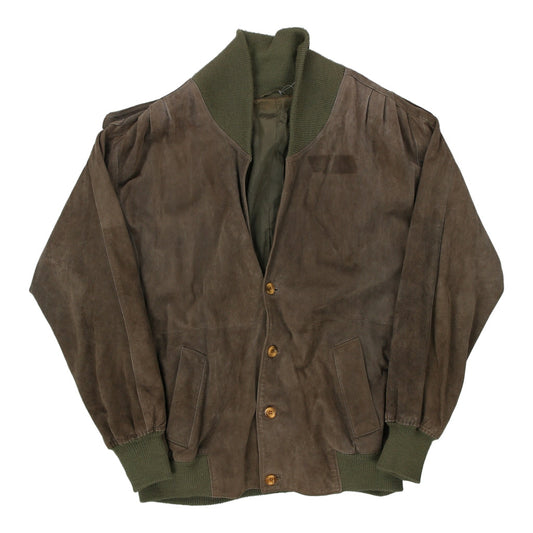 Vintage khaki Unbranded Suede Jacket - mens x-large