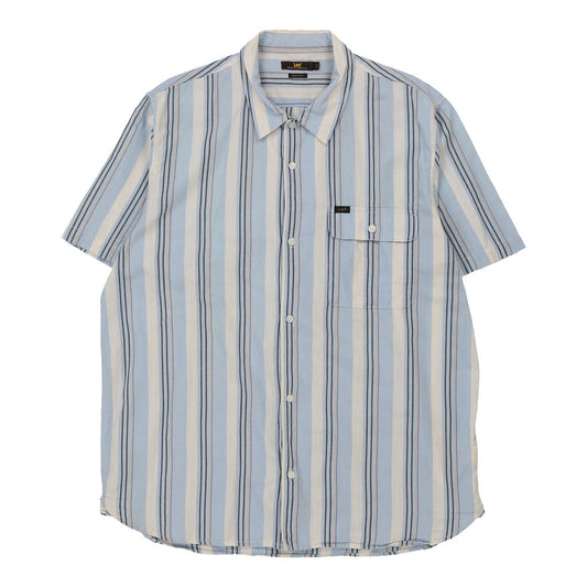 Vintage blue Lee Short Sleeve Shirt - mens xx-large