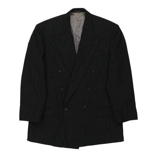 Vintage Givenchy Pinstripe Blazer - Large Black Wool