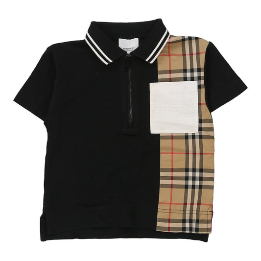 Vintage Age 2 Burberry Short Sleeve Shirt - 2XS Black Cotton