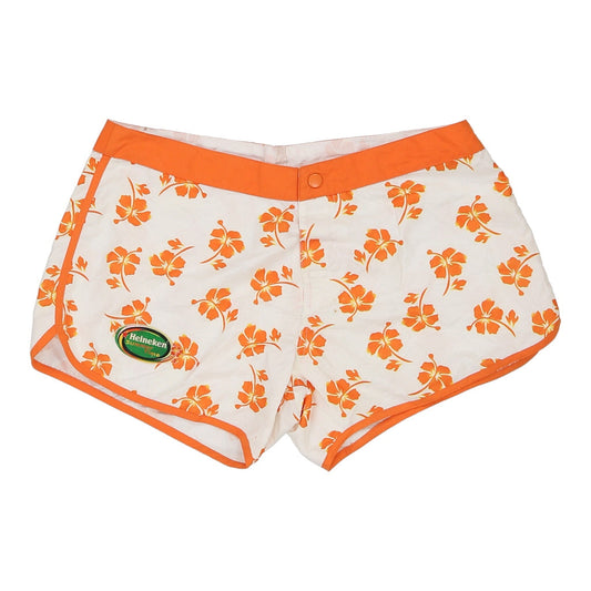 Vintage white Heineken Shorts - womens medium