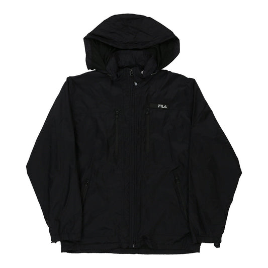 Vintage Fila Jacket - Large Black Polyester