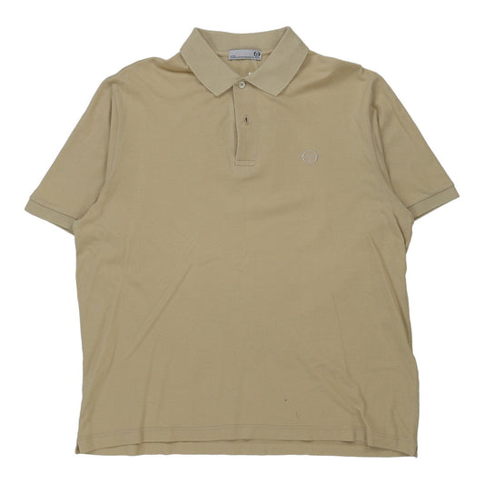 Vintage Sergio Tacchini Polo Shirt - Medium Beige Cotton