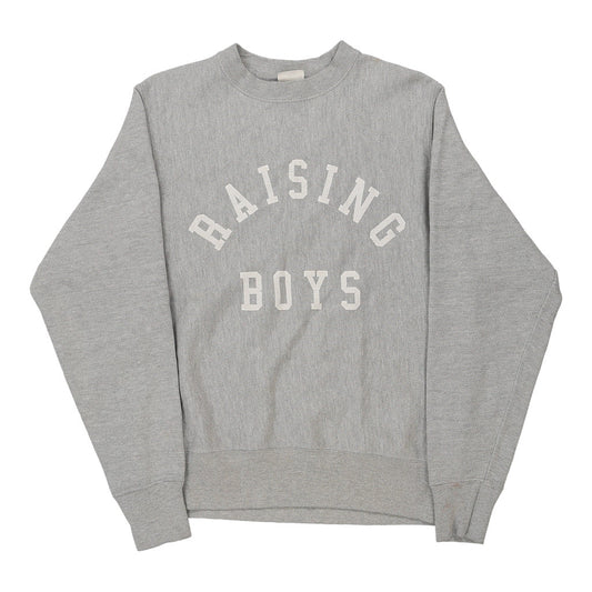 Vintage Raising Boys Champion Oversized Sweatshirt - Small Grey Cotton