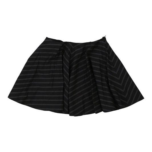 Vintage Unbranded Striped Mini Skirt - Small Black Cotton