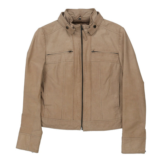 Vintage Vera Pelle Leather Jacket - Medium Beige Leather