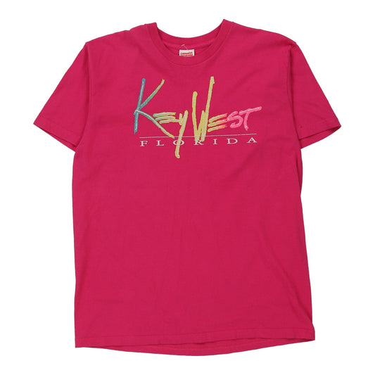 Vintage Made in USA Key West Florida Supreme Graphic T-Shirt - Large Pink Cotton