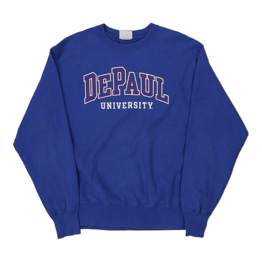 Vintage blue Reverse Weave De Paul University Champion Sweatshirt - mens large