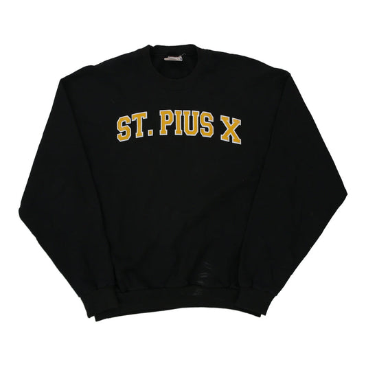 Vintage black St. Pius X Jerzees Sweatshirt - womens large