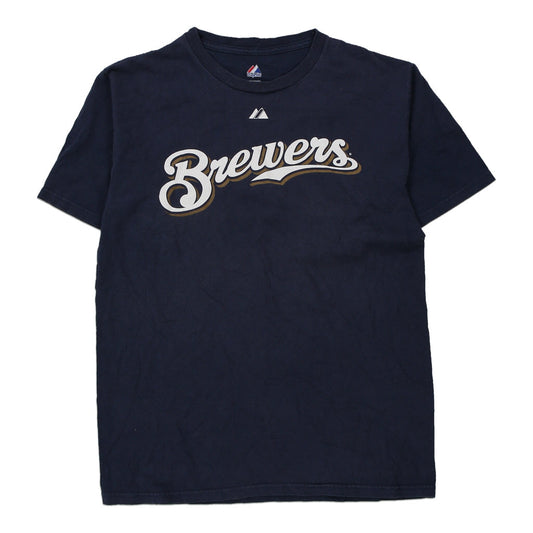 Vintage navy Milwaukee Brewers Majestic T-Shirt - mens medium