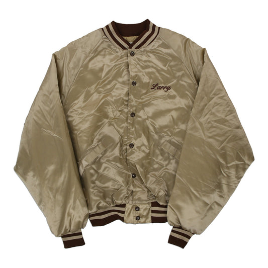 Vintage beige Made in USA Taft District Pro Fit Varsity Jacket - mens large