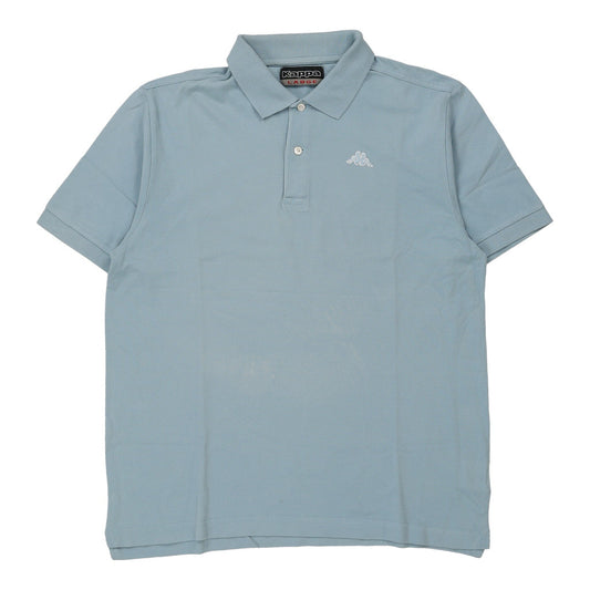 Vintage Kappa Polo Shirt - Large Blue Cotton