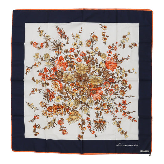 Vintage Disegno Esclusivo Floral Scarf - No Size Navy Viscose
