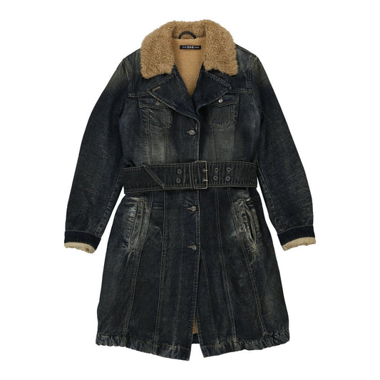 Vintage Gas Denim Jacket - Large Blue Cotton