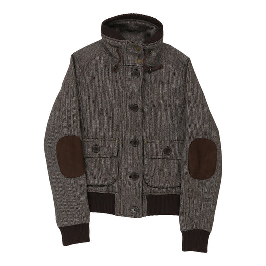 Vintage Springfield Bomber Jacket - Small Brown Wool Blend