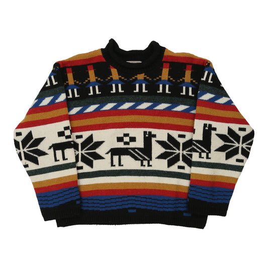 Vintage Onyx Jumper - Medium Multicoloured Acrylic Blend