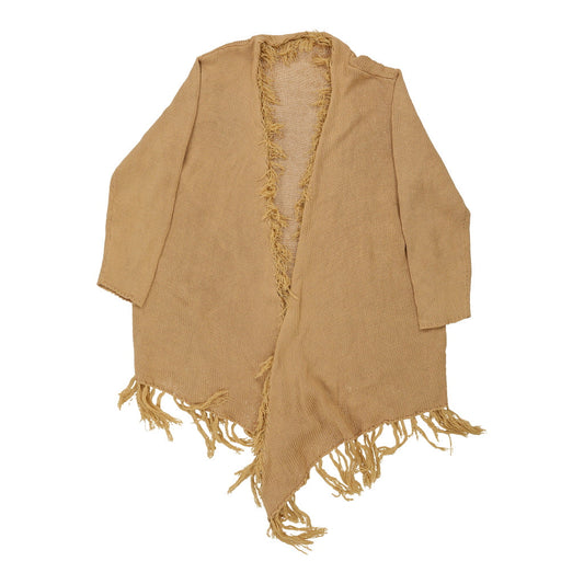 Vintage Unbranded Cardigan - Large Beige Cotton
