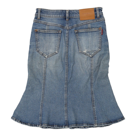 Vintage Miss Sixty Midi Denim Skirt - 26W UK 6 Blue Cotton