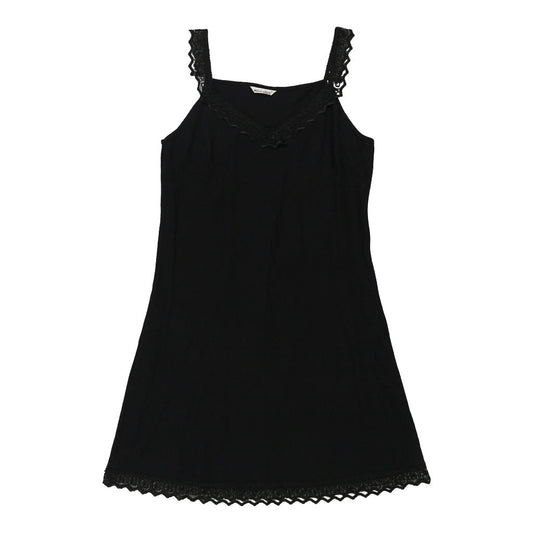 Vintage Nuovo Giglio Mini Dress - Large Black Cotton