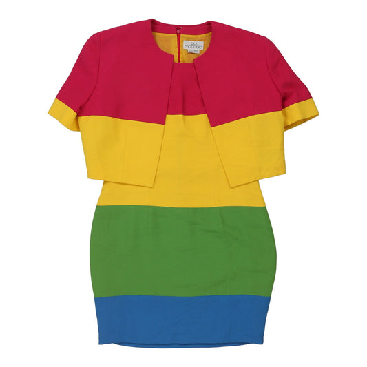 Vintage 1980's Gai Mattiolo Striped Co-Ord - Large Multicoloured Acetate