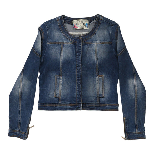 Vintage Fashion Classic  Denim Jacket - Small Blue Cotton